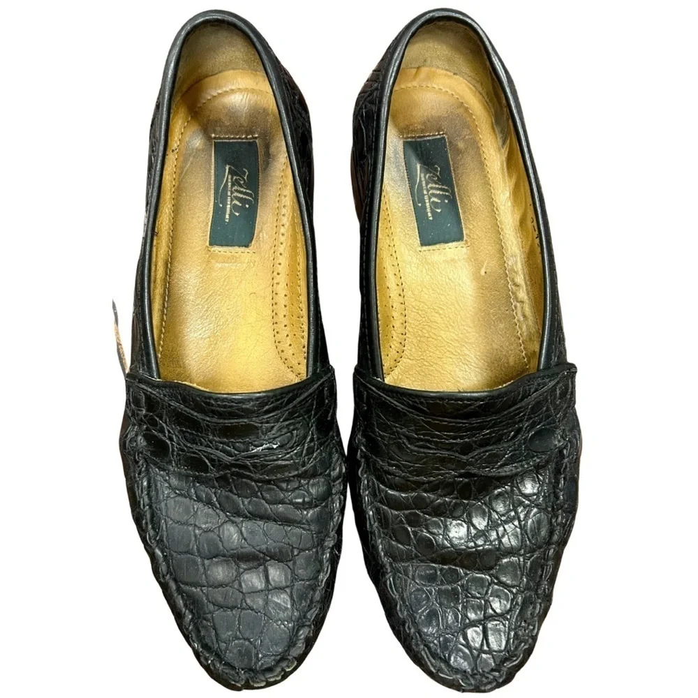 Zelli Genuine Crocodile Loafers | Handcrafted in Italy | Size 10 M